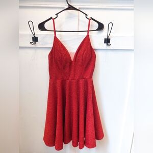 Ever Pretty Red Glitter Mini Dress Small Christmas Homecoming Dance Party Formal